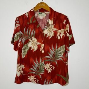 Vintage Paradise Found Hawaiian‎ button front top